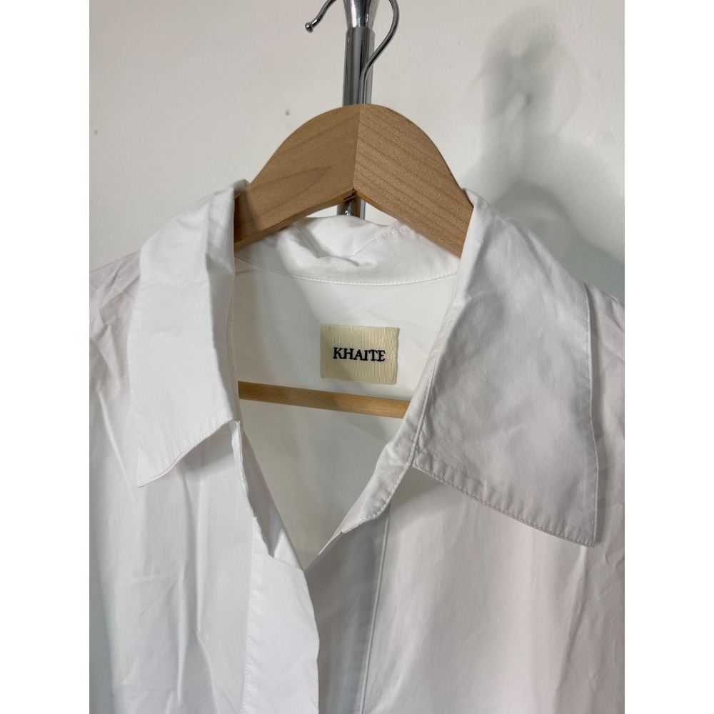 Khaite Kal Dress White Poplin Cotton Mini Shirt Dress 2 - Picture 4 of 8